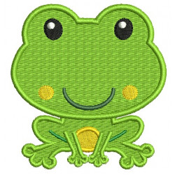 Stickmuster - Frosch lachend